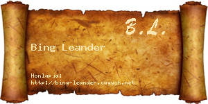 Bing Leander névjegykártya