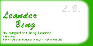 leander bing business card